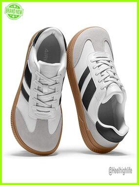Wide Toe Box Barefoot Shoes Zero Drop Fashion Sneakers Vegan Leather